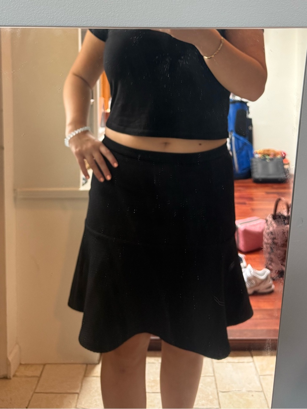 Calvin Klein Black A-Line Skirt